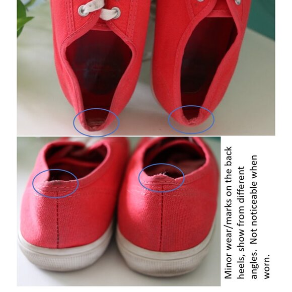 Old Navy Retro-Vintage Lace-Up Canvas Sneakers - Red, Size 7 - Picture 11 of 14